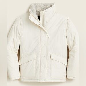 J Crew Sherpa Lined Puffer Jacket with Primaloft